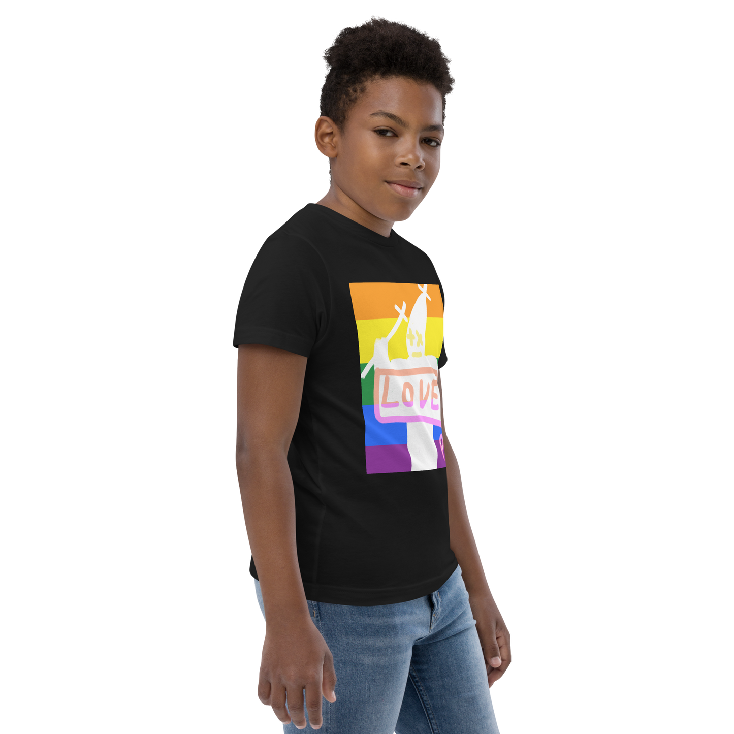 Love Youth Jersey T-Shirt - Pope Of Love Kids Athletic Shirt