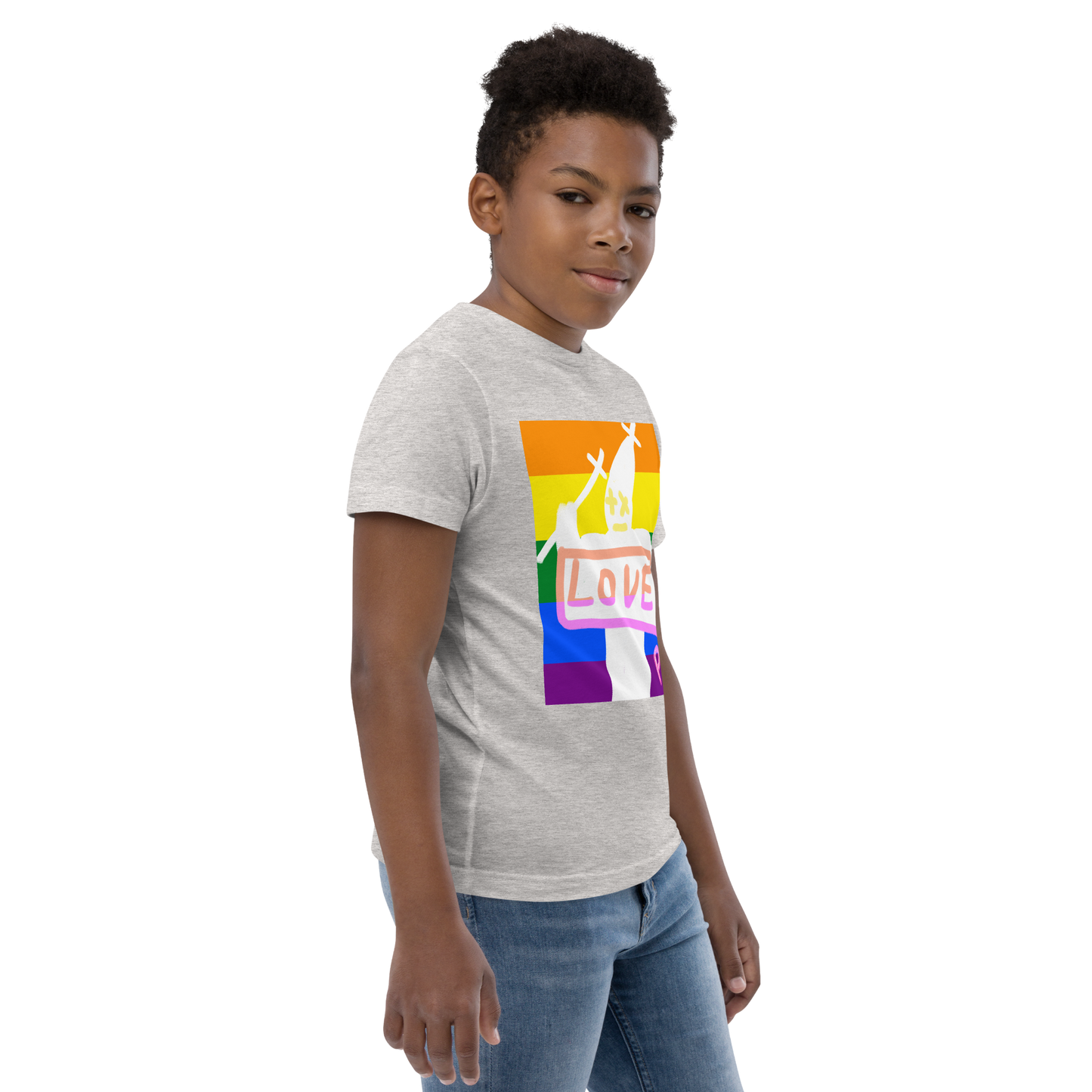 Love Youth Jersey T-Shirt - Pope Of Love Kids Athletic Shirt