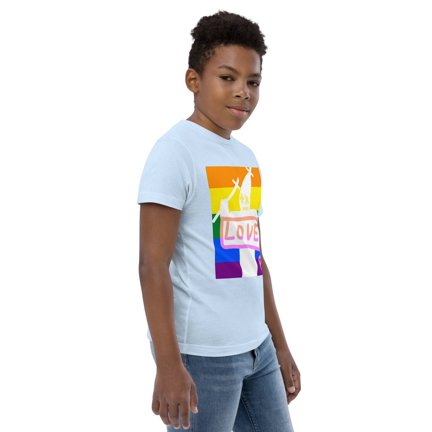 Love Youth Jersey T-Shirt - Pope Of Love Kids Athletic Shirt