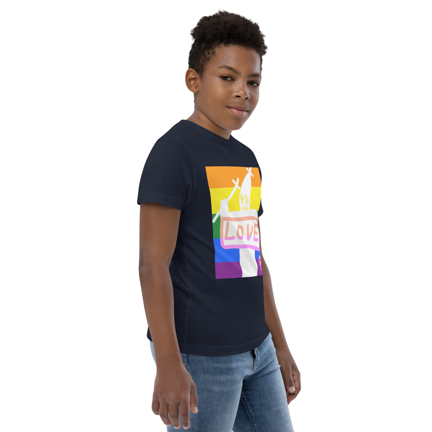 Love Youth Jersey T-Shirt - Pope Of Love Kids Athletic Shirt