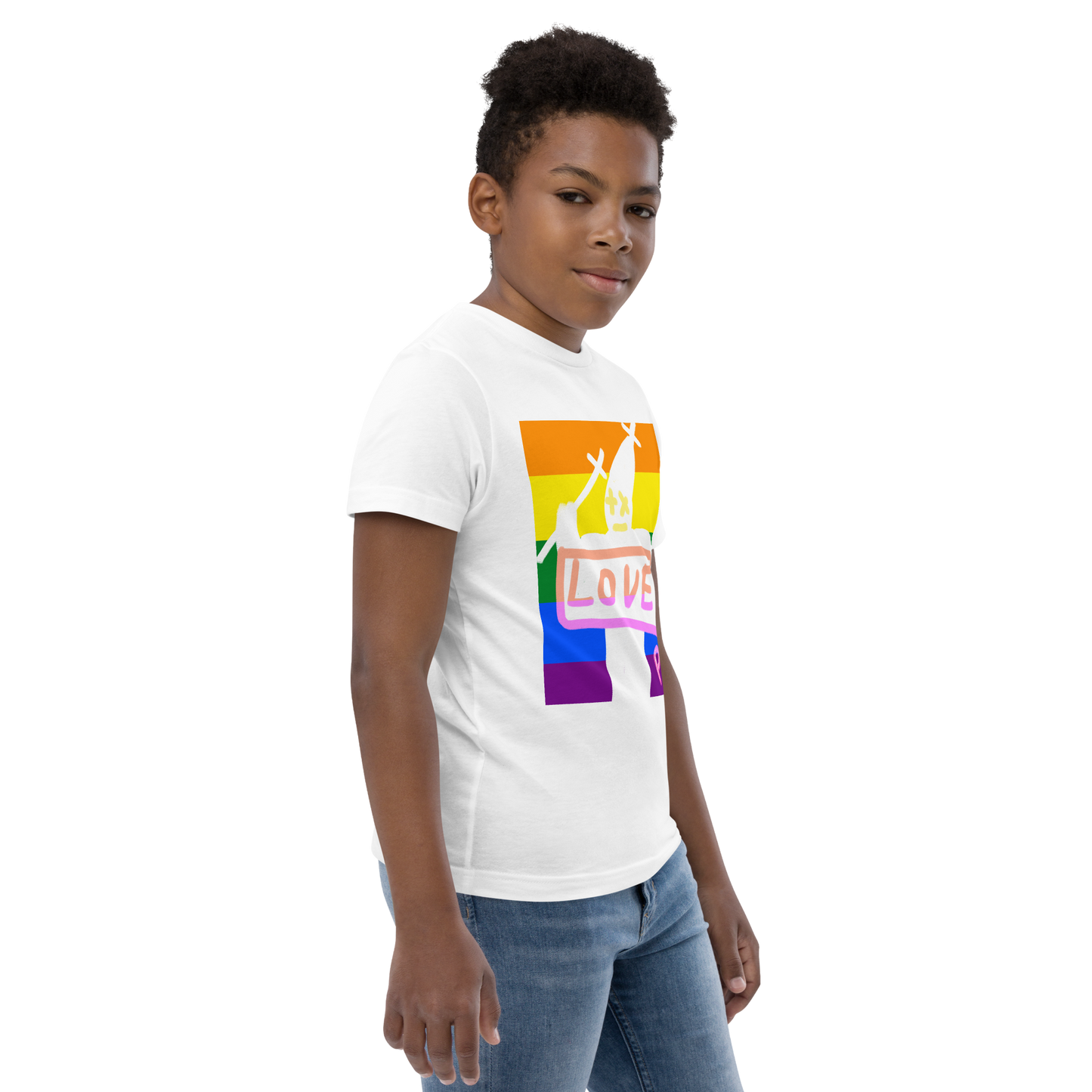Love Youth Jersey T-Shirt - Pope Of Love Kids Athletic Shirt